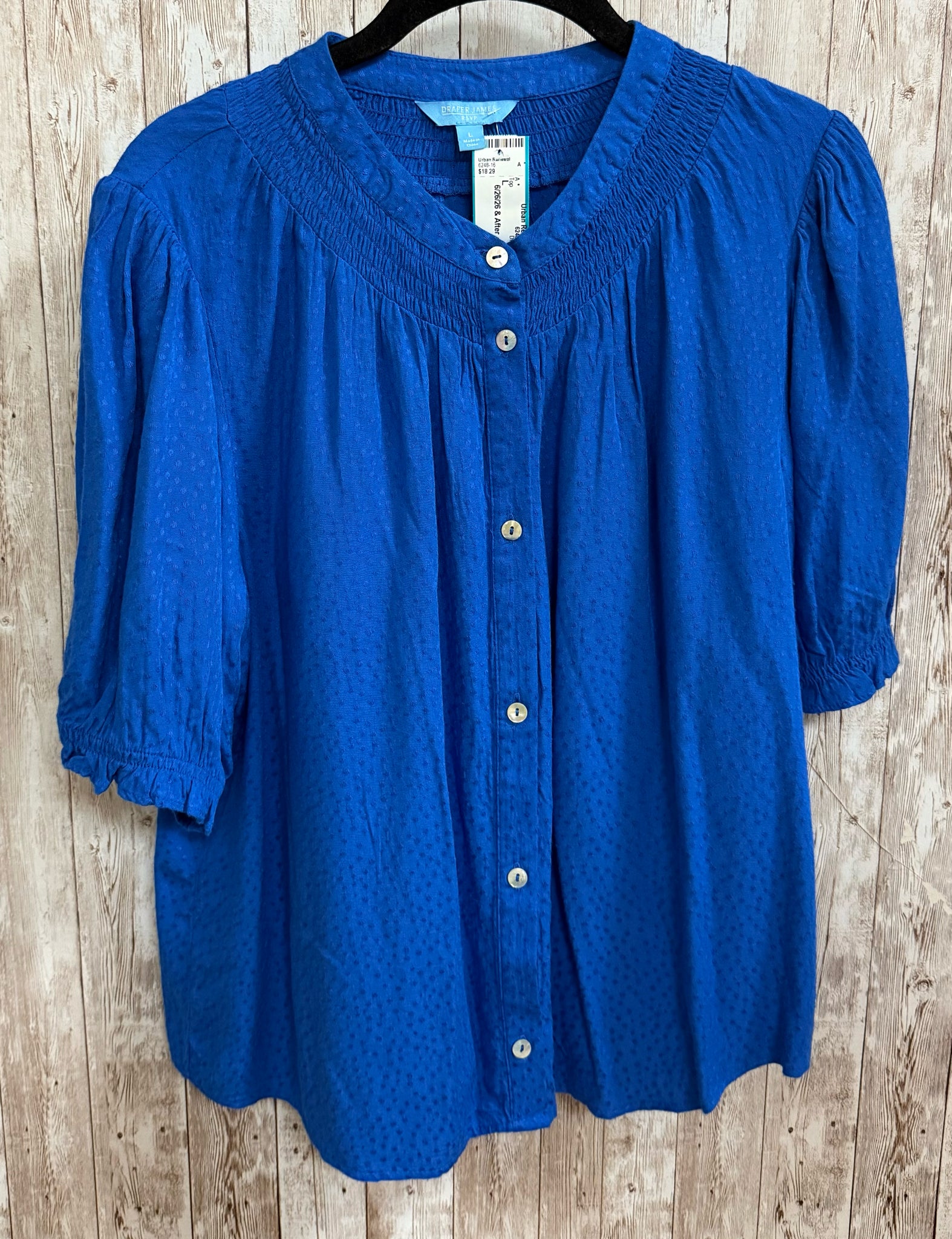 Size L DRAPER JAMES Royal Blue Top