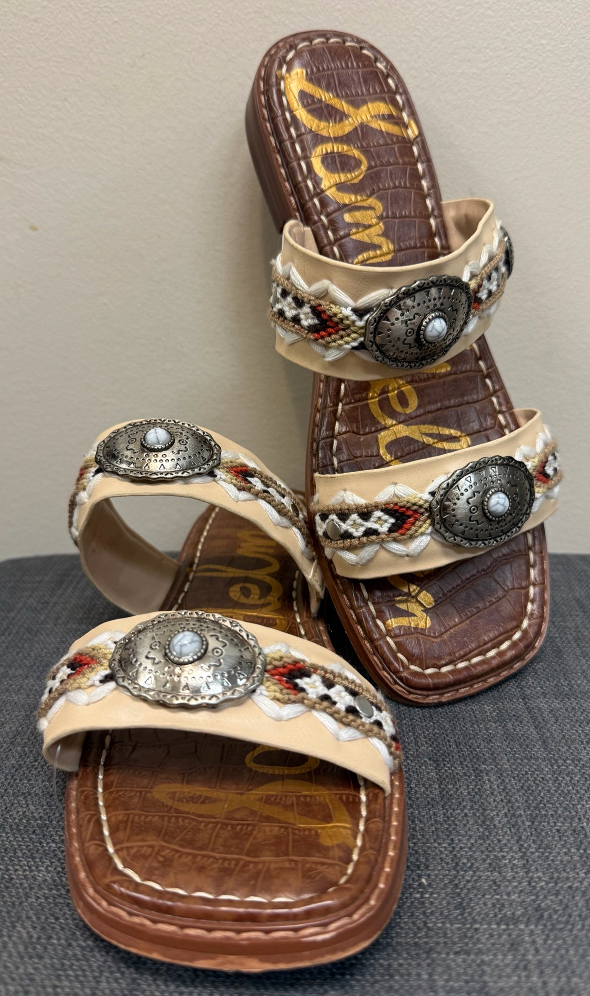 8 SAM EDELMAN Cream Sandals