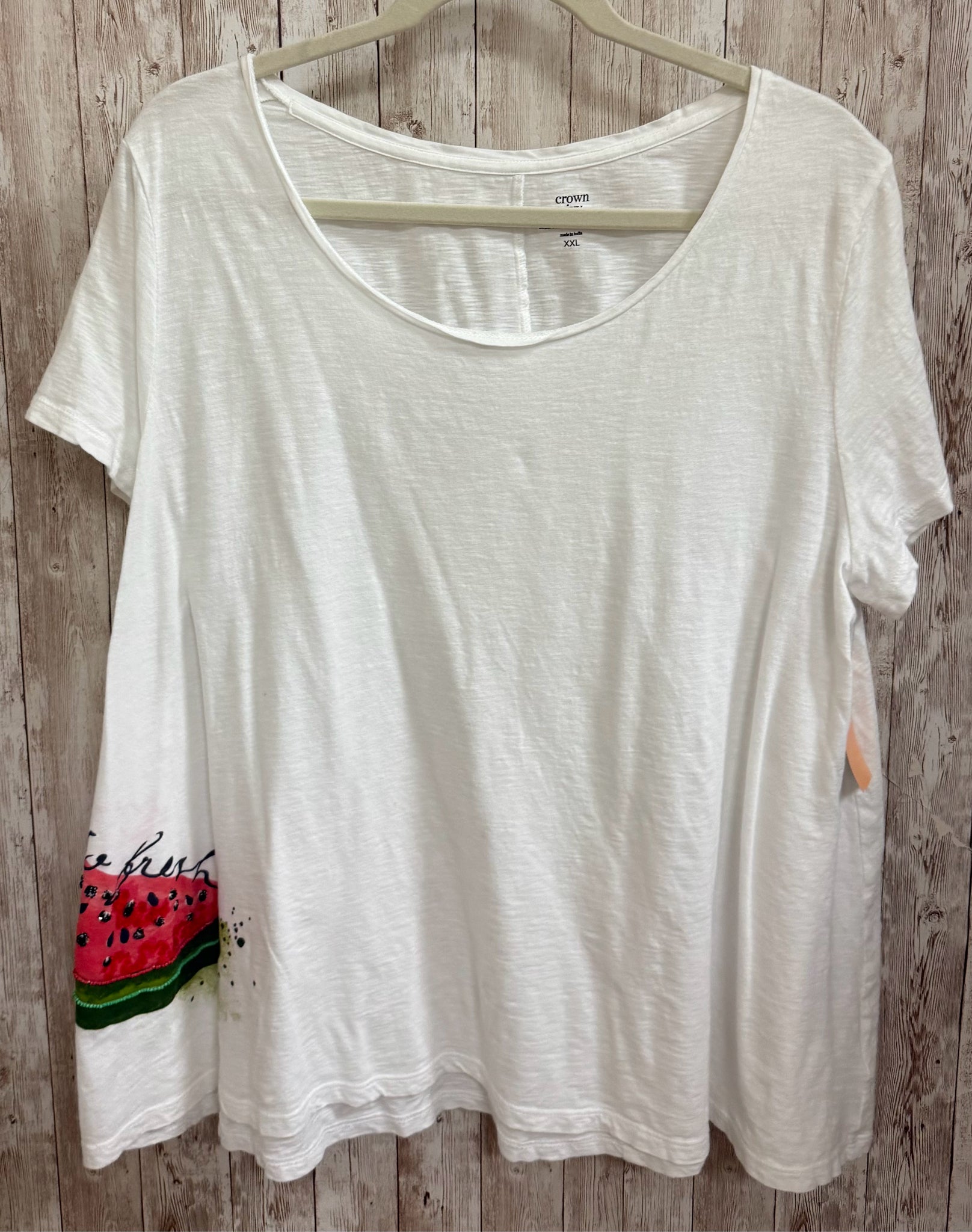 Size XXL CROWN&IVY White Print Top