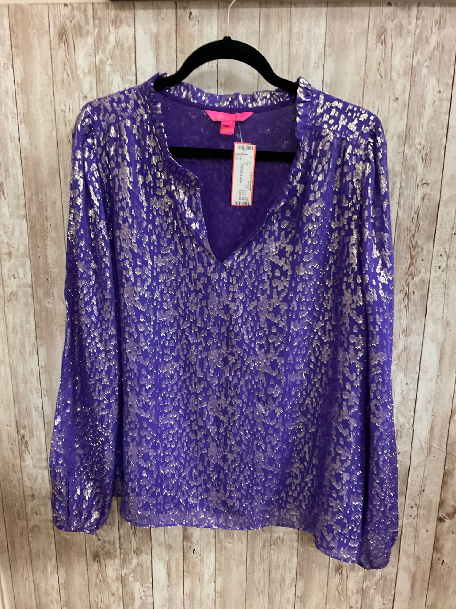 Size L LILLY PULITZER PURPLE AND GOLD Top