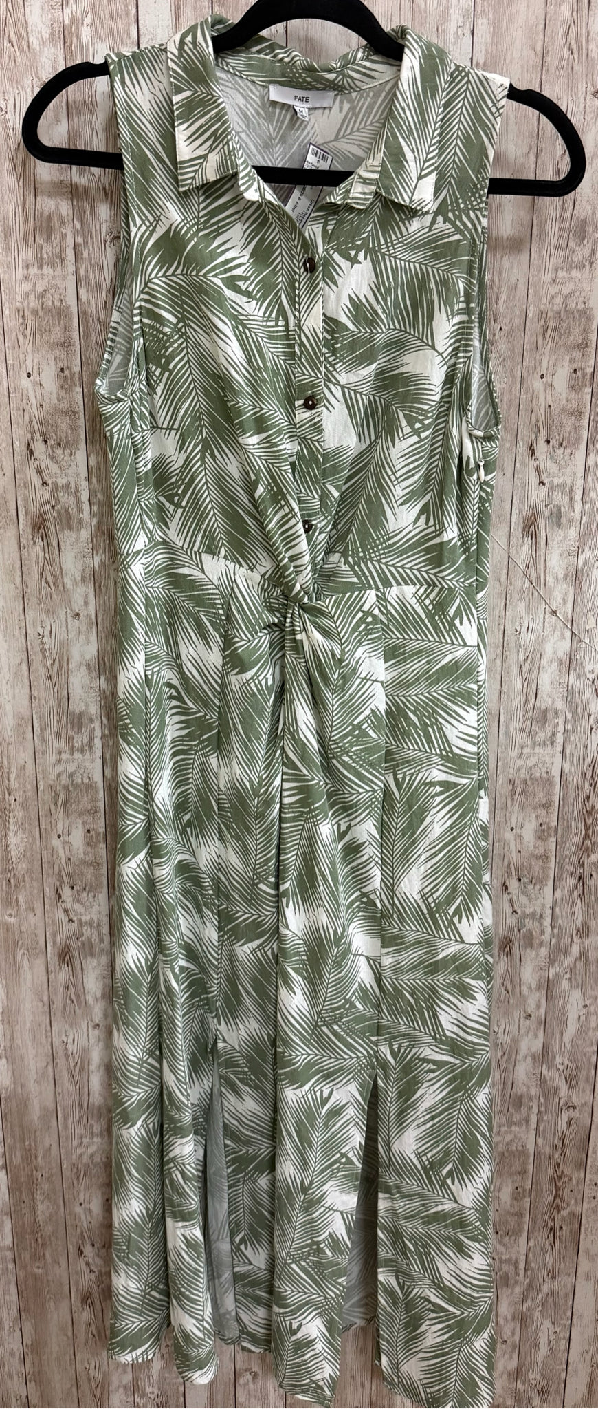 Size M FATE GREEN AND WHITE PRINT Dress