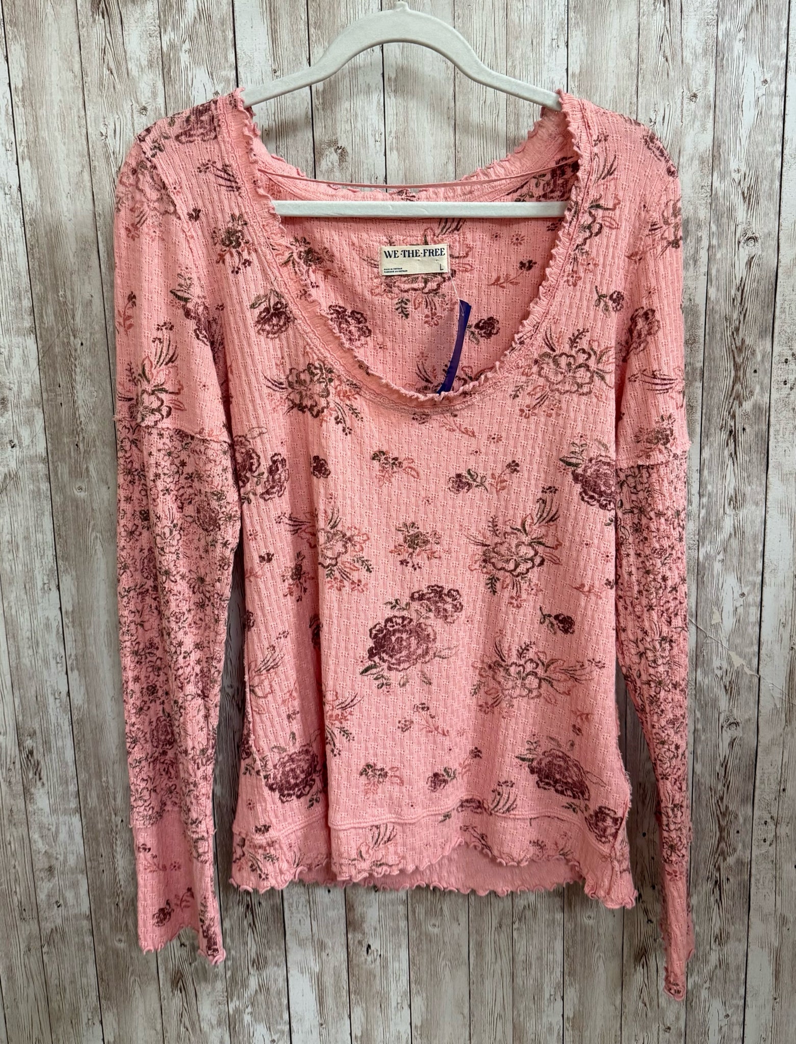 Size L WE THE FREE PINK FLORAL Top