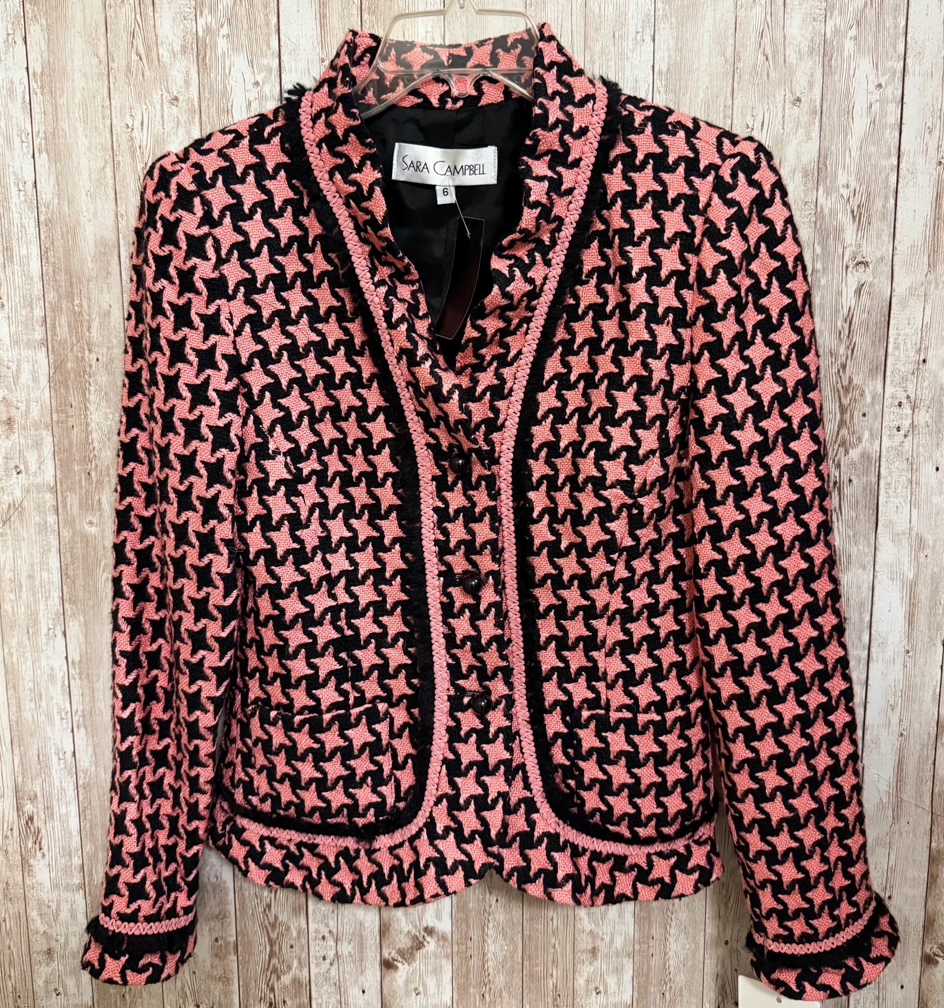 SARA CAMPBELL Size 6 PINK AND BLACK Blazer