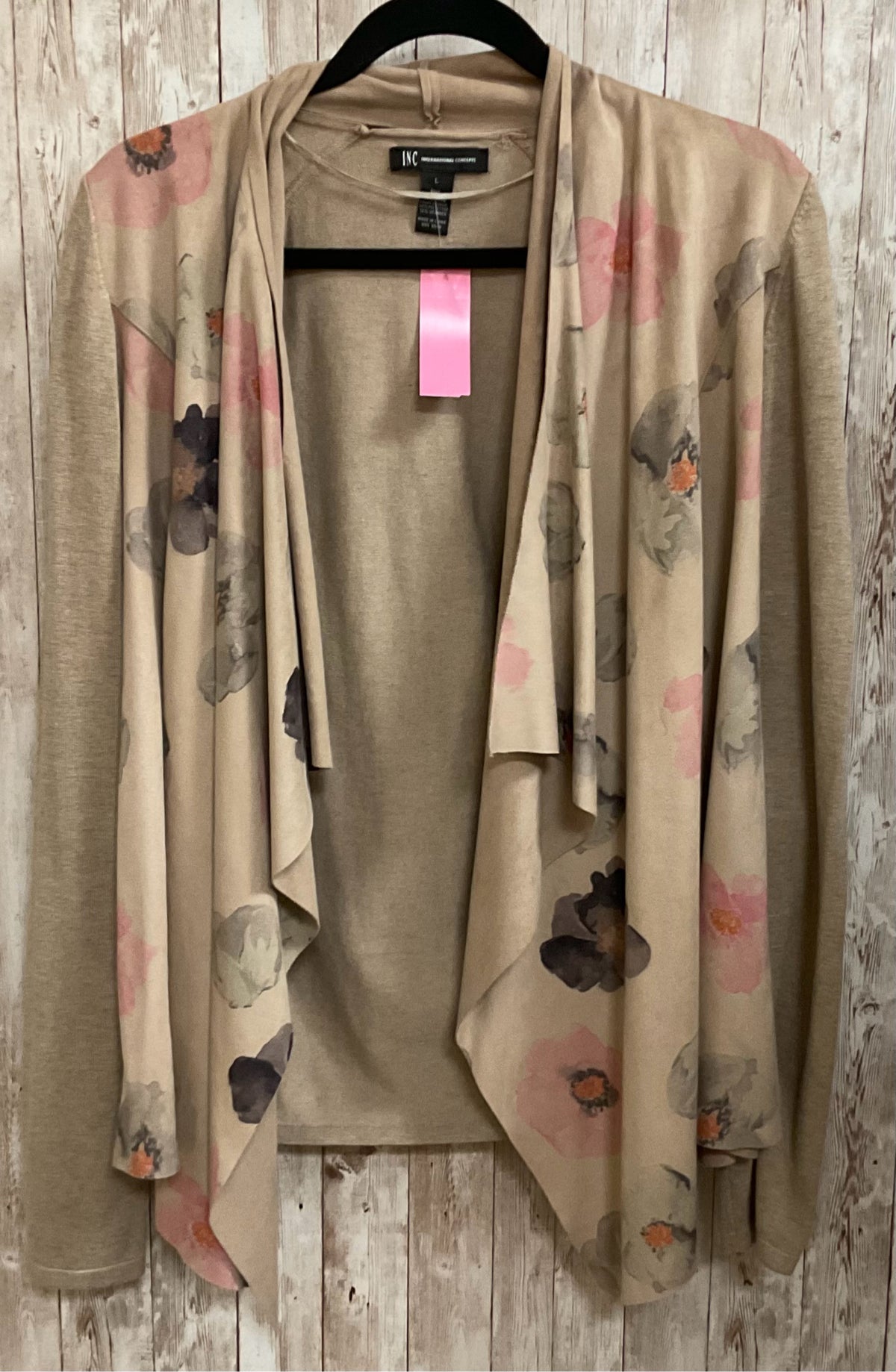 Size L INC TAN FLORAL Jacket