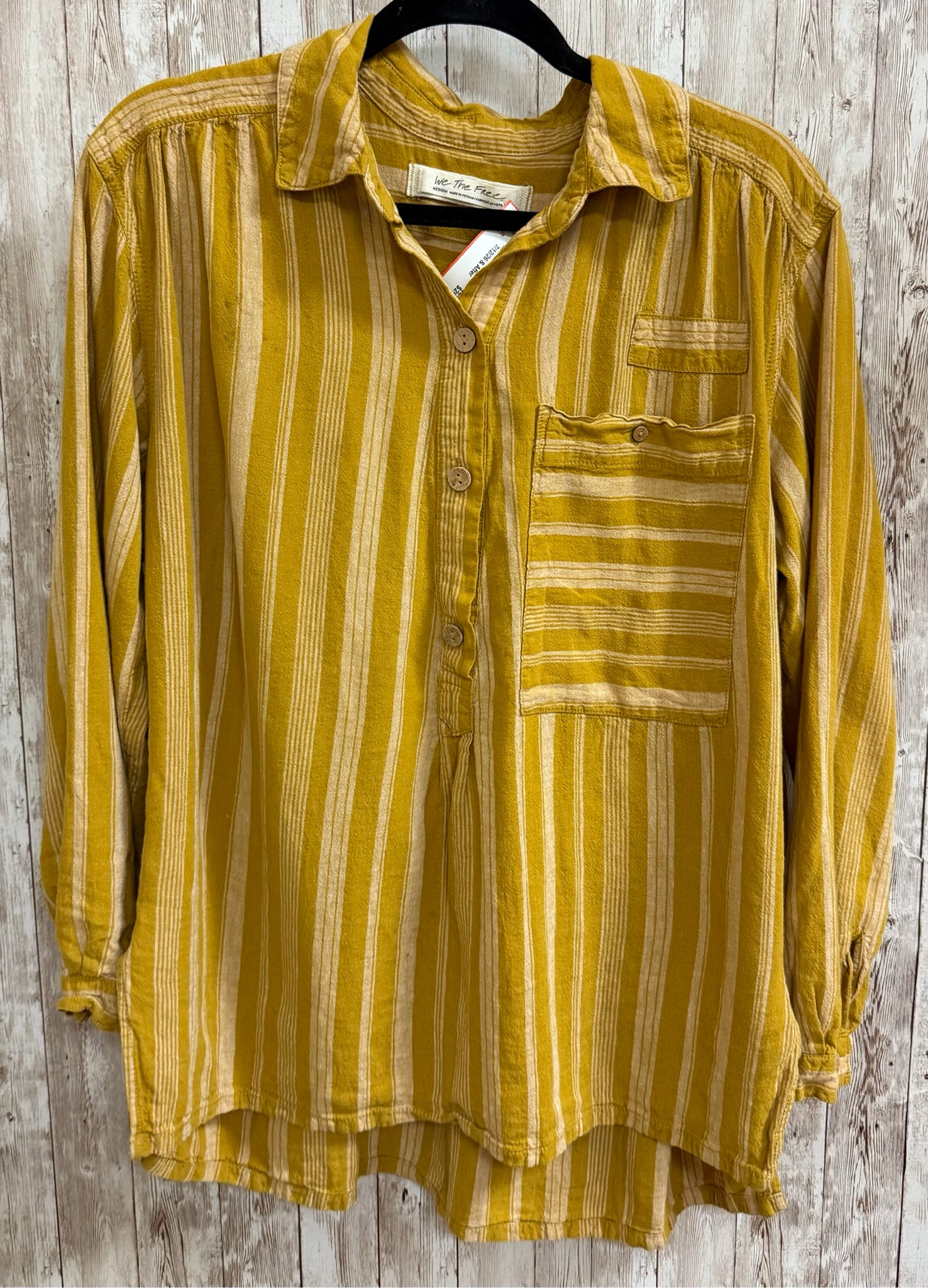 Size M WE THE FREE MUSTARD STRIPE Top