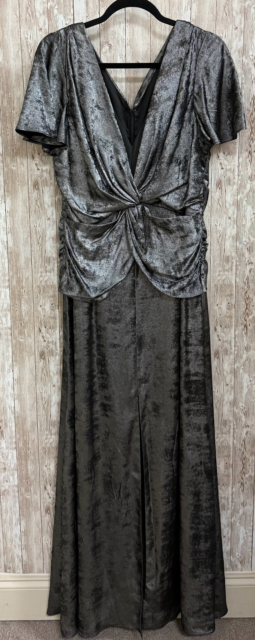 Size 12 AIDAN MATTOX Pewter Dress