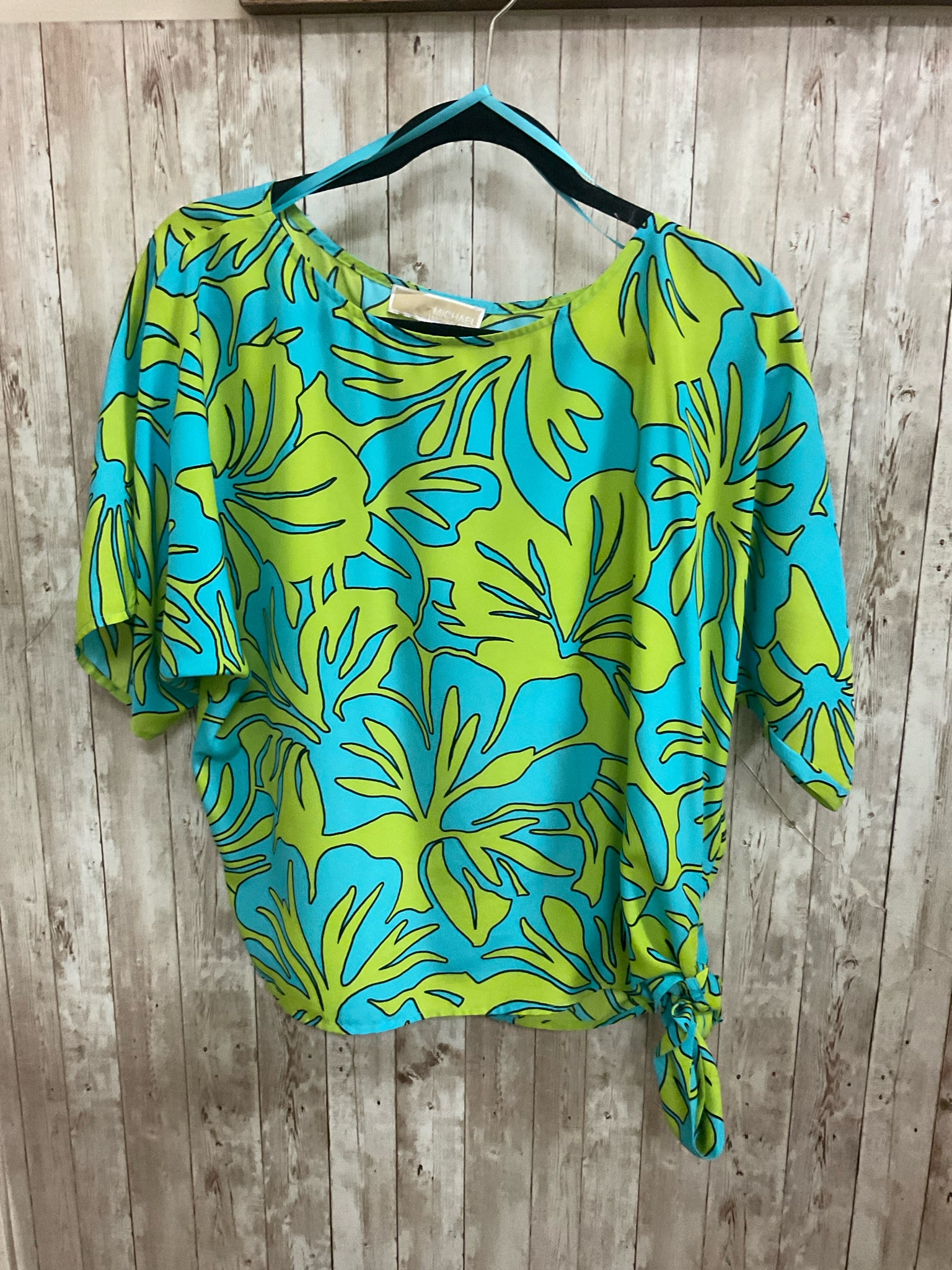 Size XS MICHAEL KORS BLUE AND LIME GREEN Top