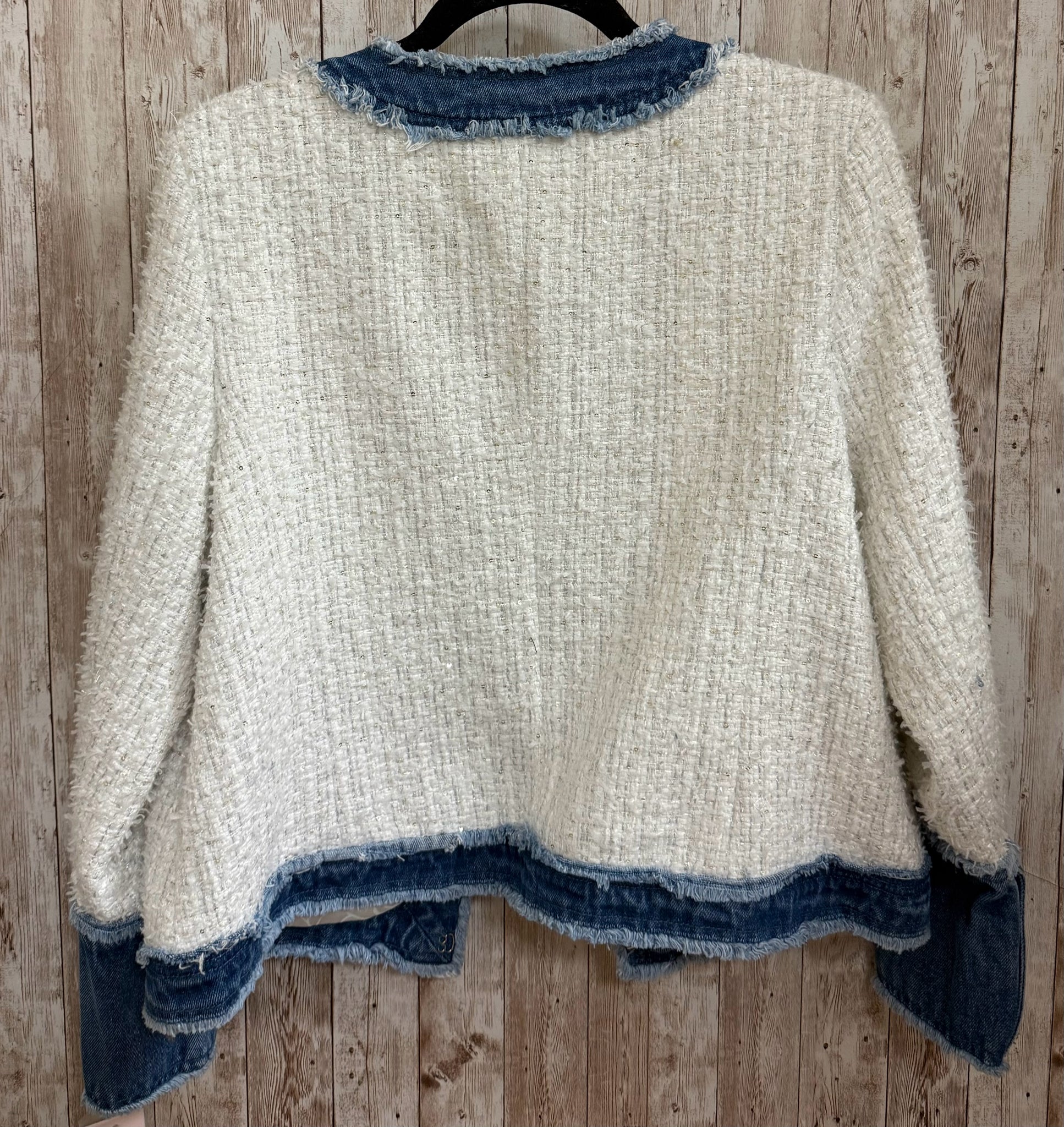 Size L NANETTE LEPORE WHITE & DENIM Jacket