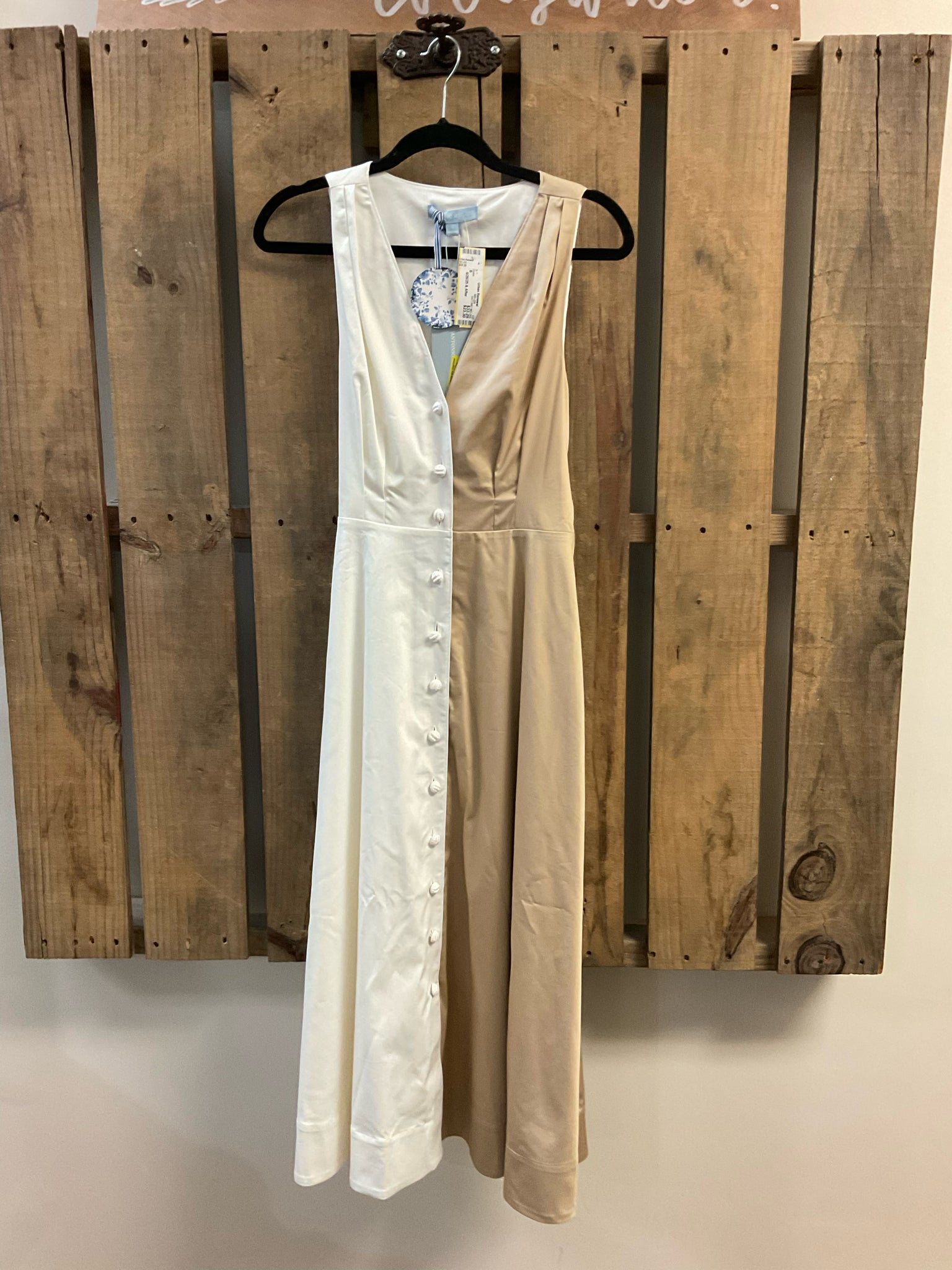 Size 6 ANTONIO MELANI TAN AND BEIGE Dress