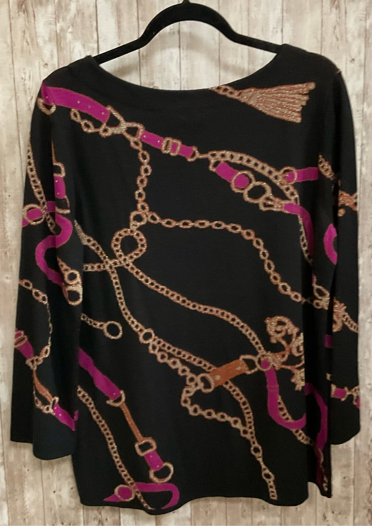 Size L CHICO'S Black Print Sweater