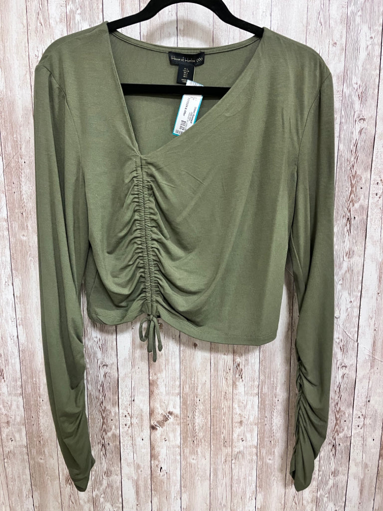 HOUSE OF HARLOW Size L Olive Top