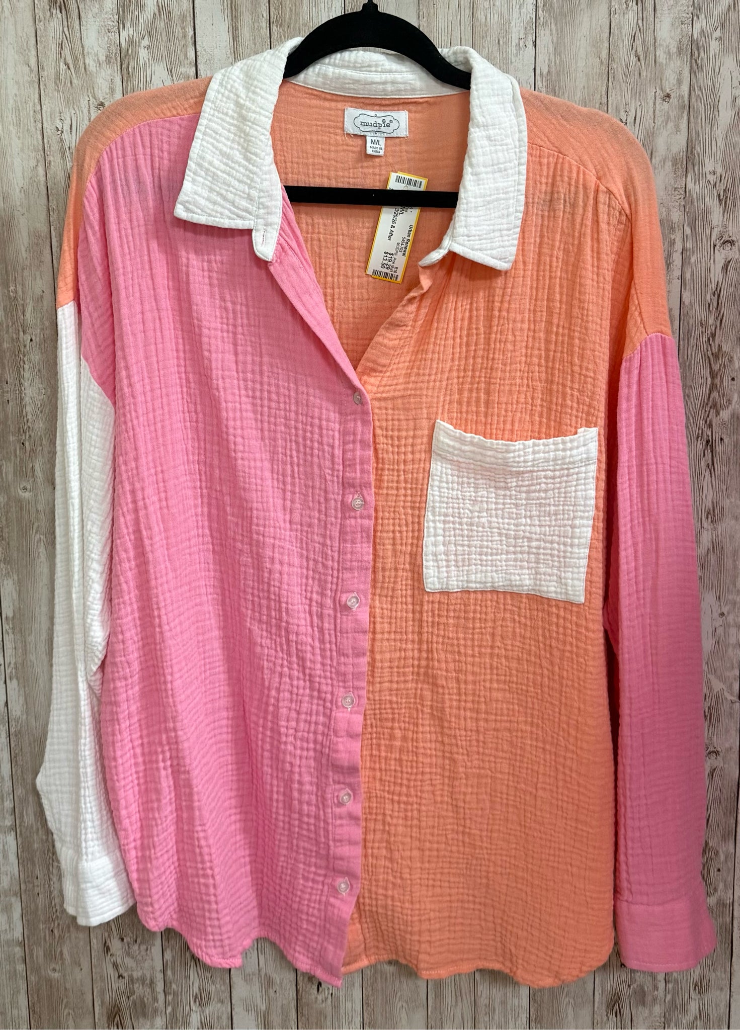 Size M/L MUDPIE Pink Multi Top