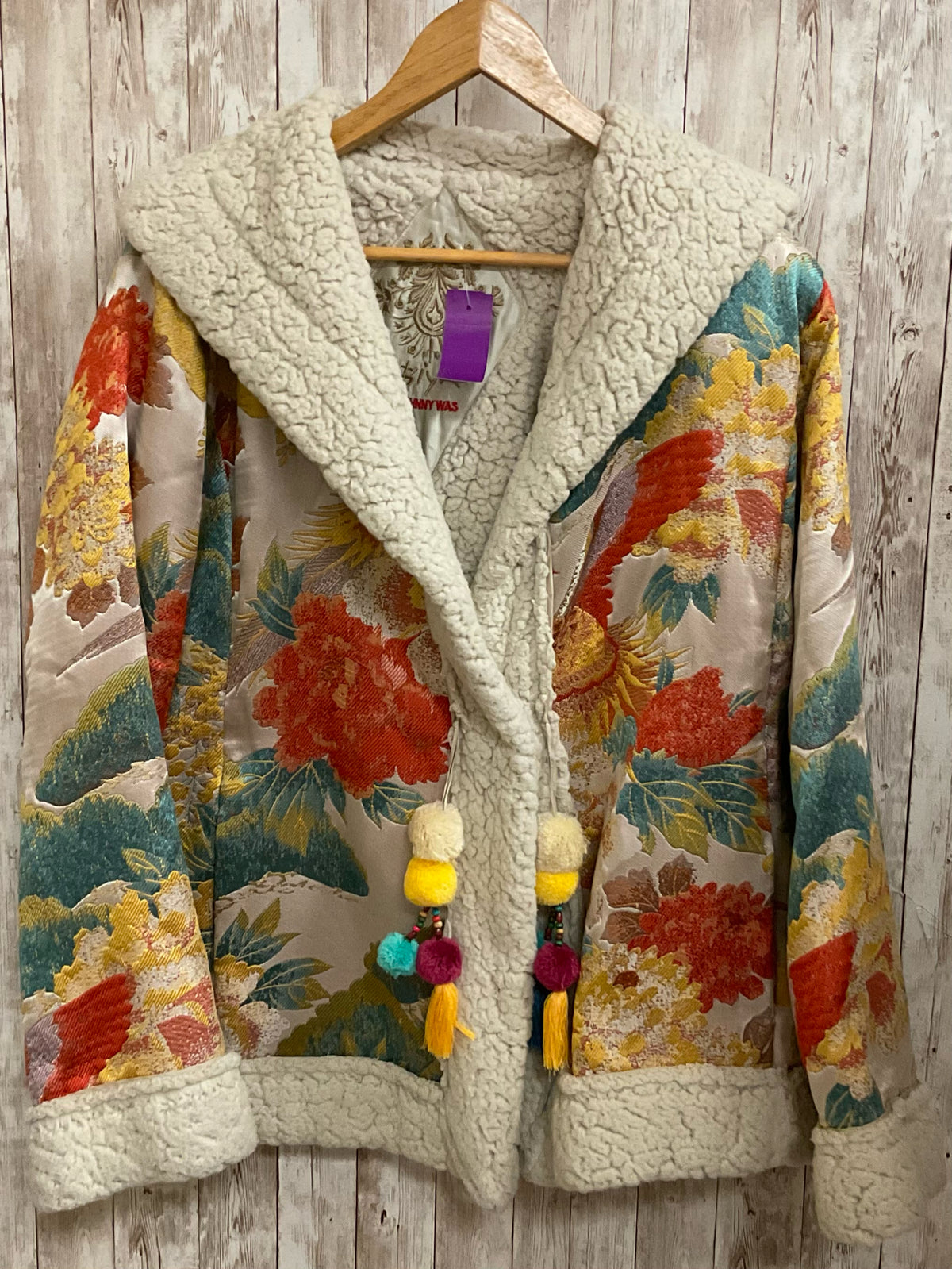 Size M/L JOHNNY WAS TAN FLORAL Jacket