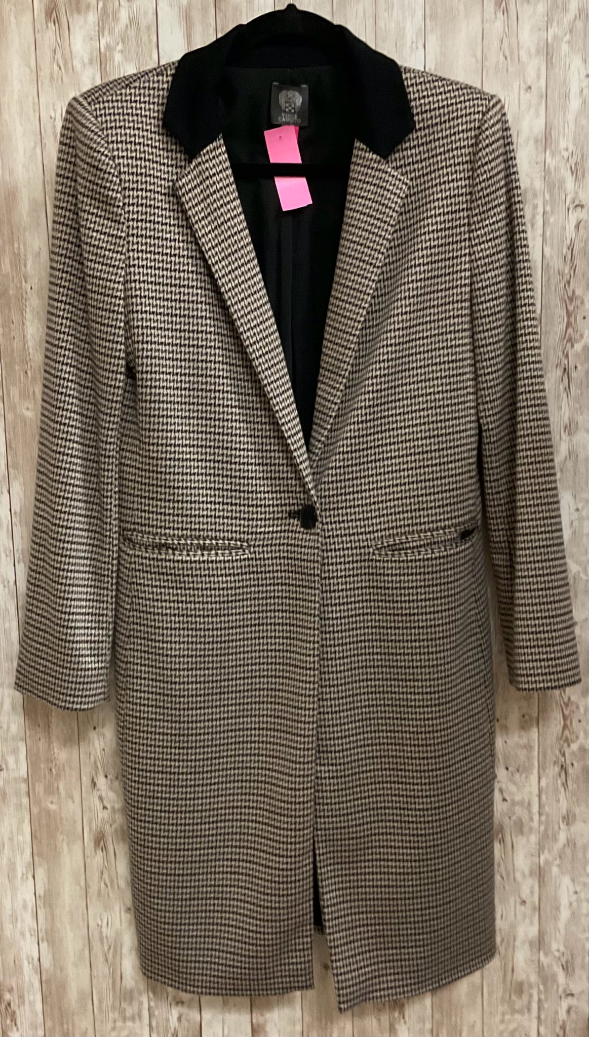 VINCE CAMUTO BROWN PLAID Coat