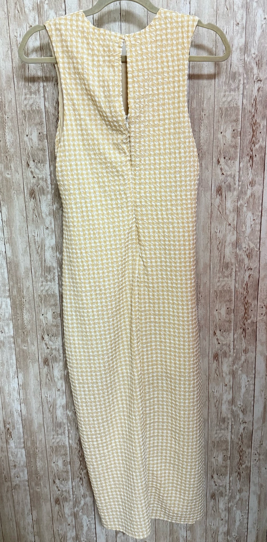 ANTHROPOLOGIE Size S YELLOW AND WHITE CHECK Dress