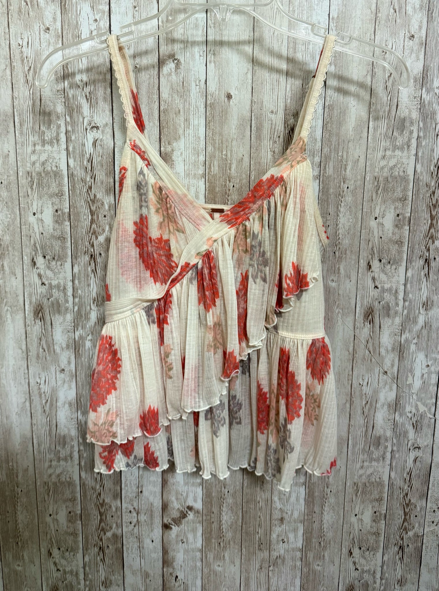 FREE PEOPLE Size S/P CREAM FLORAL Top