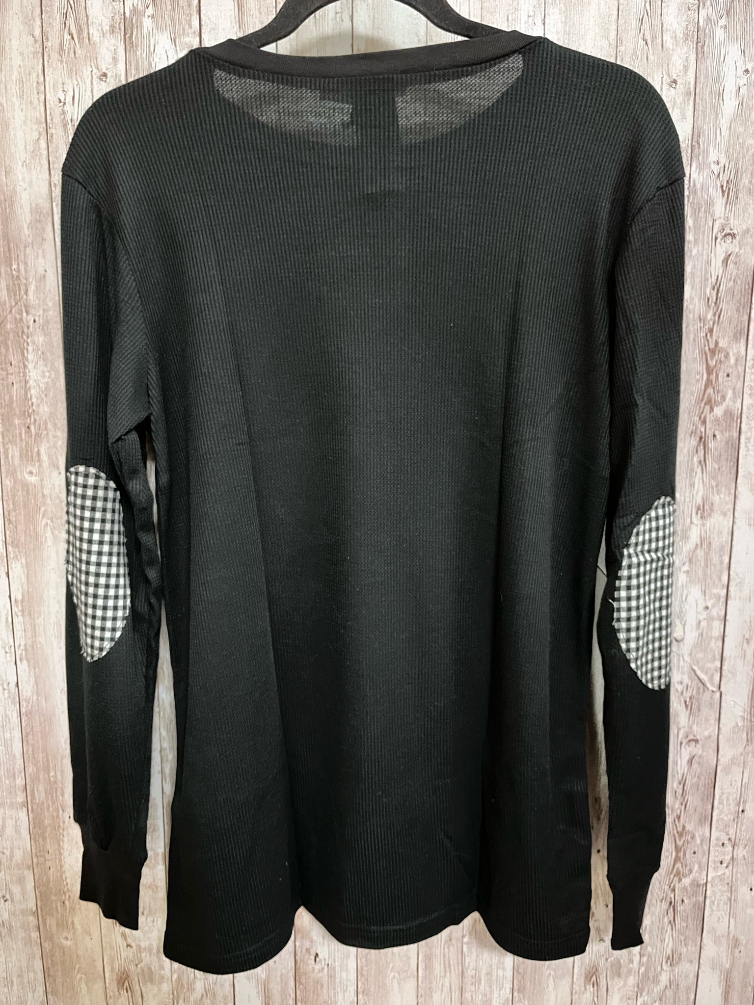 Size M LOST PETAL LINENS Black Top