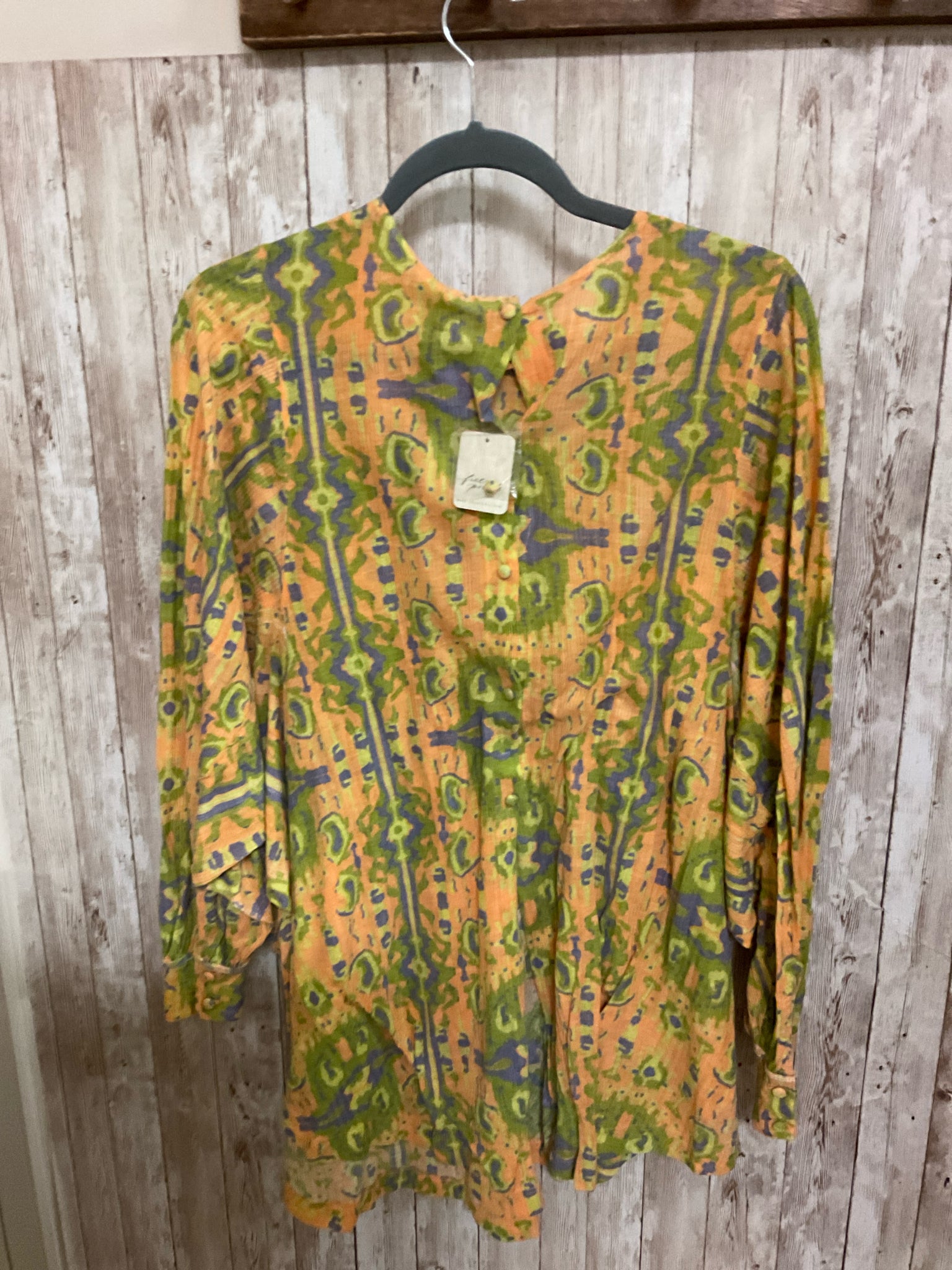 FREE PEOPLE Lime Print Women Size XS Tunic