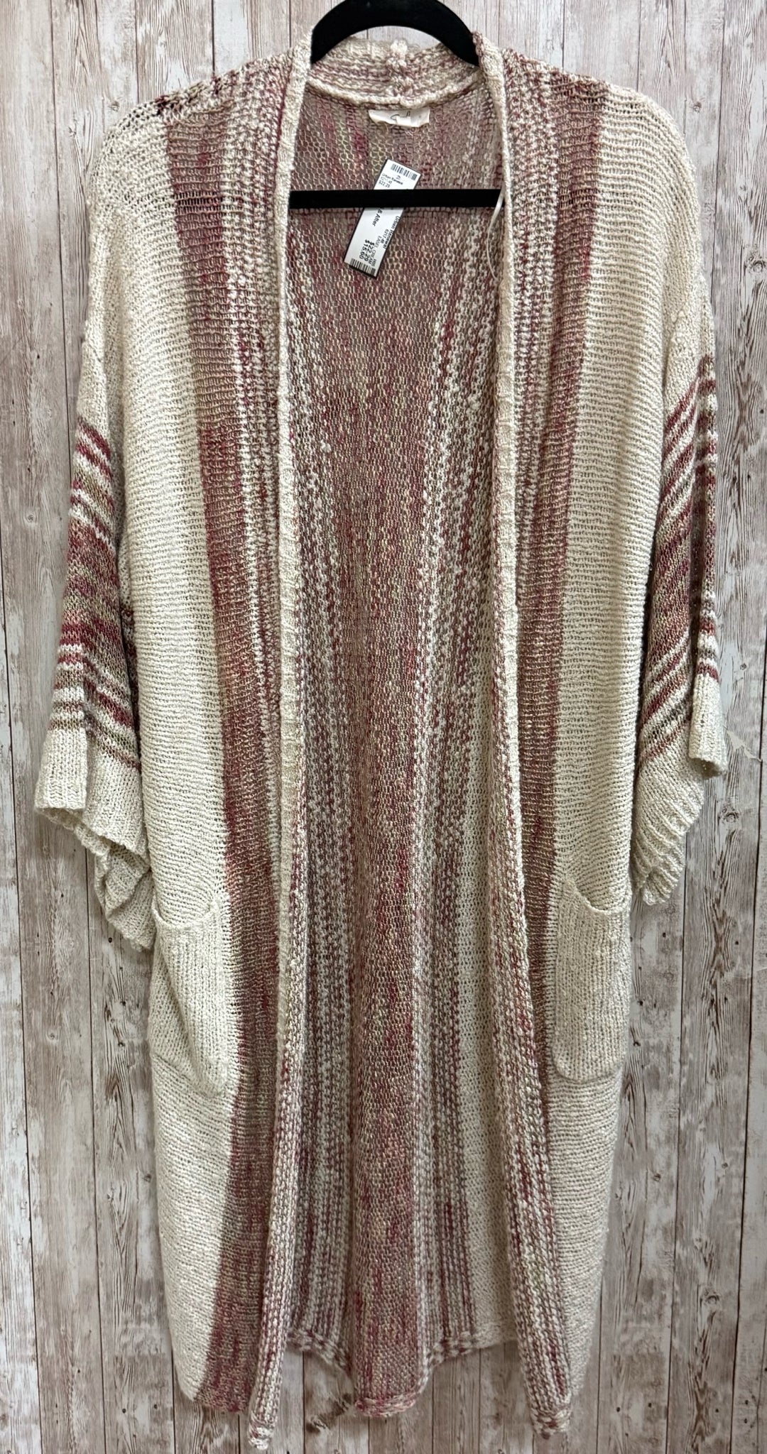 Size M/L EASEL CREAM STRIPE Cardigan