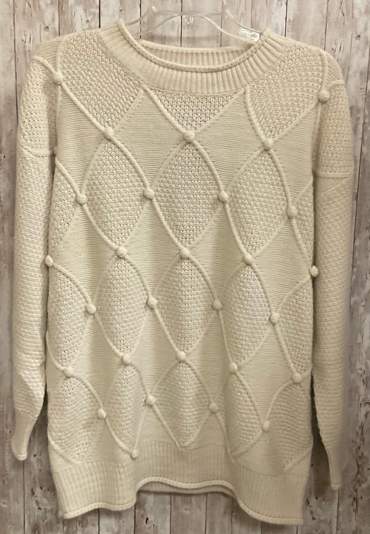Size M pink lily Cream Sweater