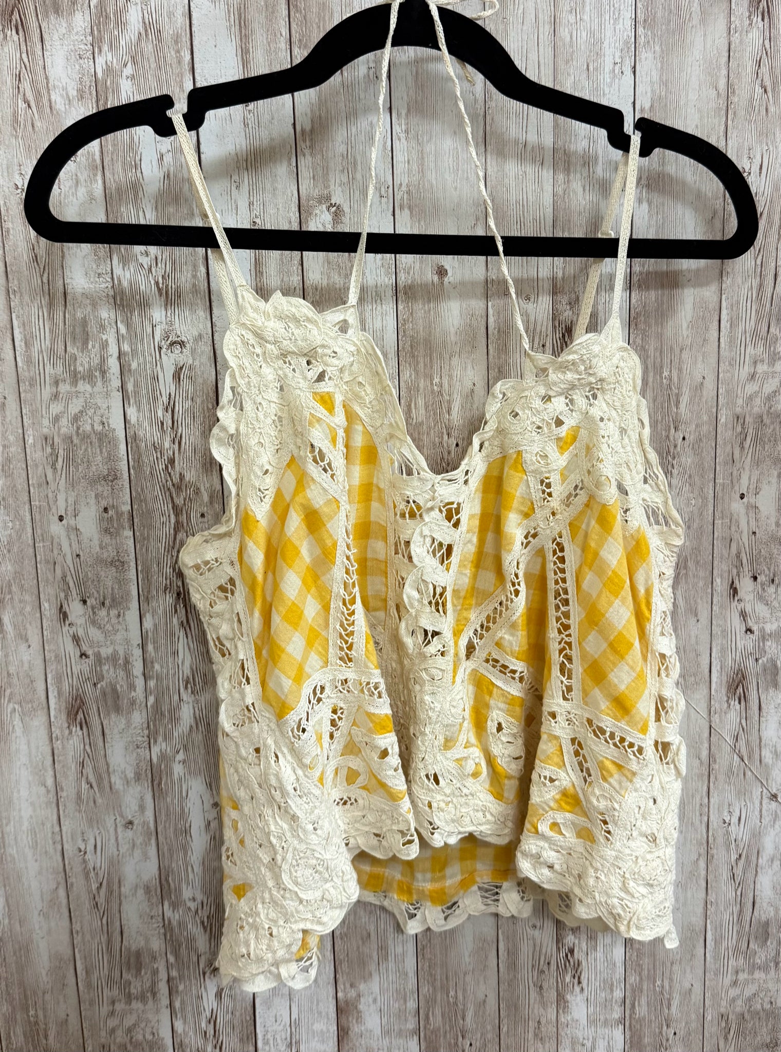 Size 6 FREE PEOPLE YELLOW PLAID Top