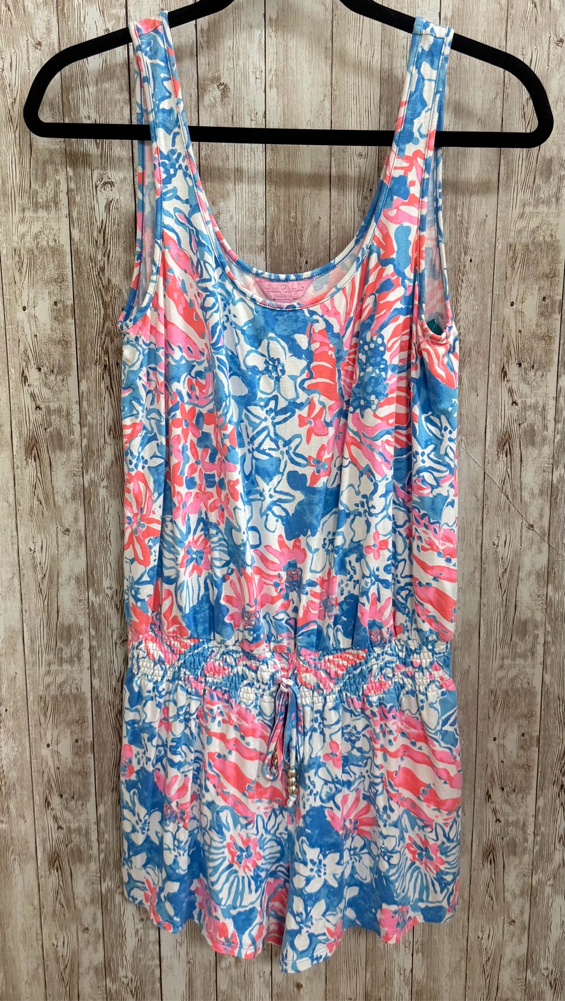 Size S LILLY PULITZER BLUE AND WHITE PRINT Romper