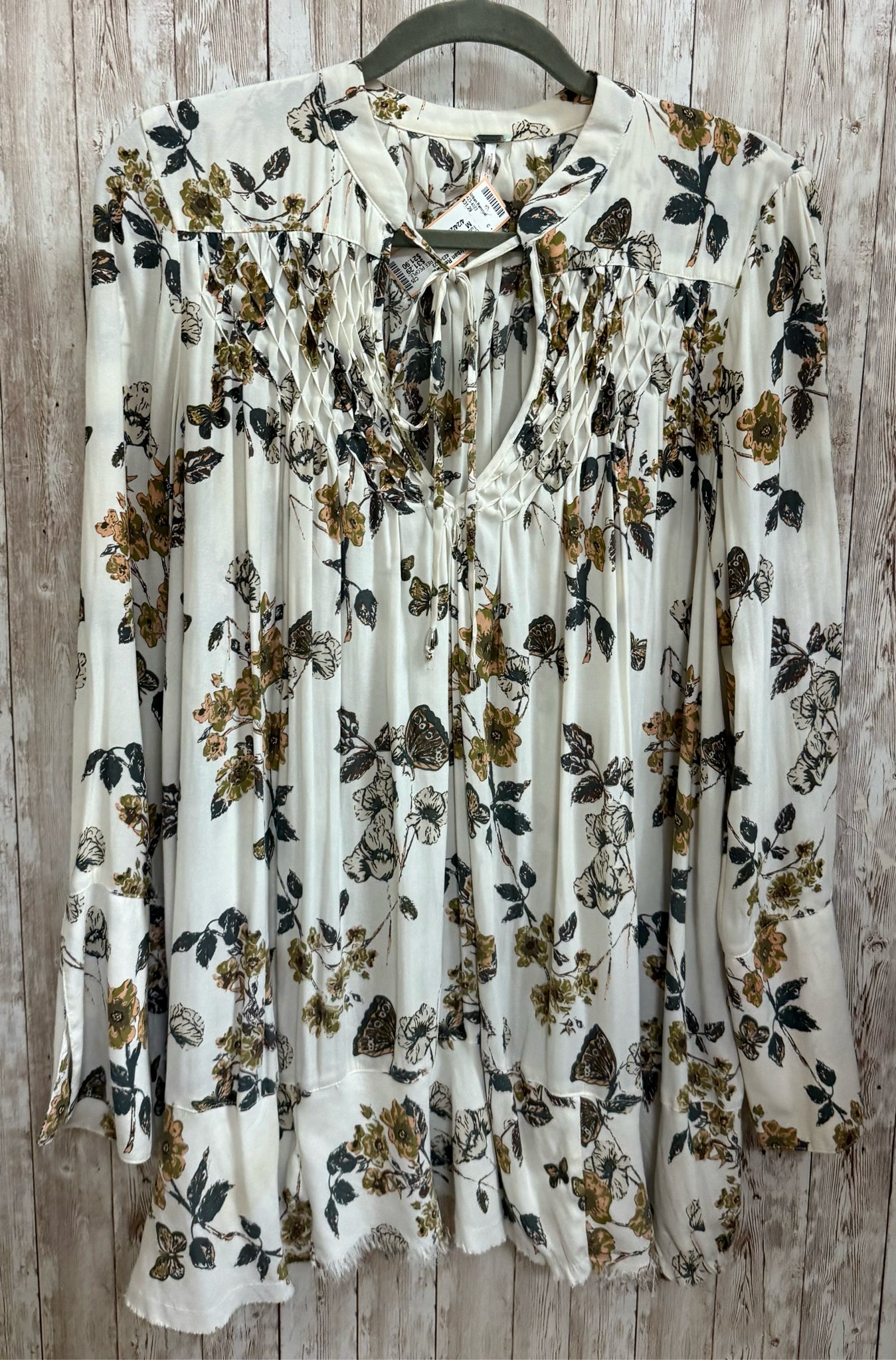 FREE PEOPLE CREAM FLORAL Women Size M Tunic