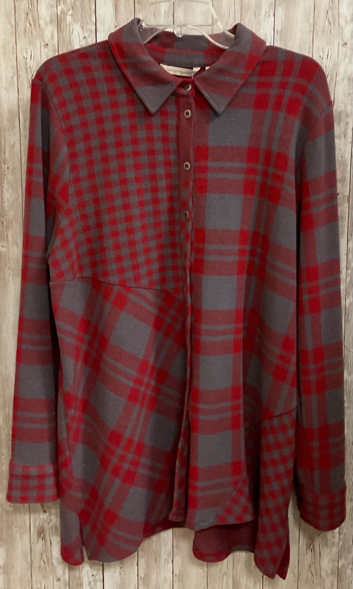 Size XL SOFT SURROUNDINGS GRAY AND RED Top
