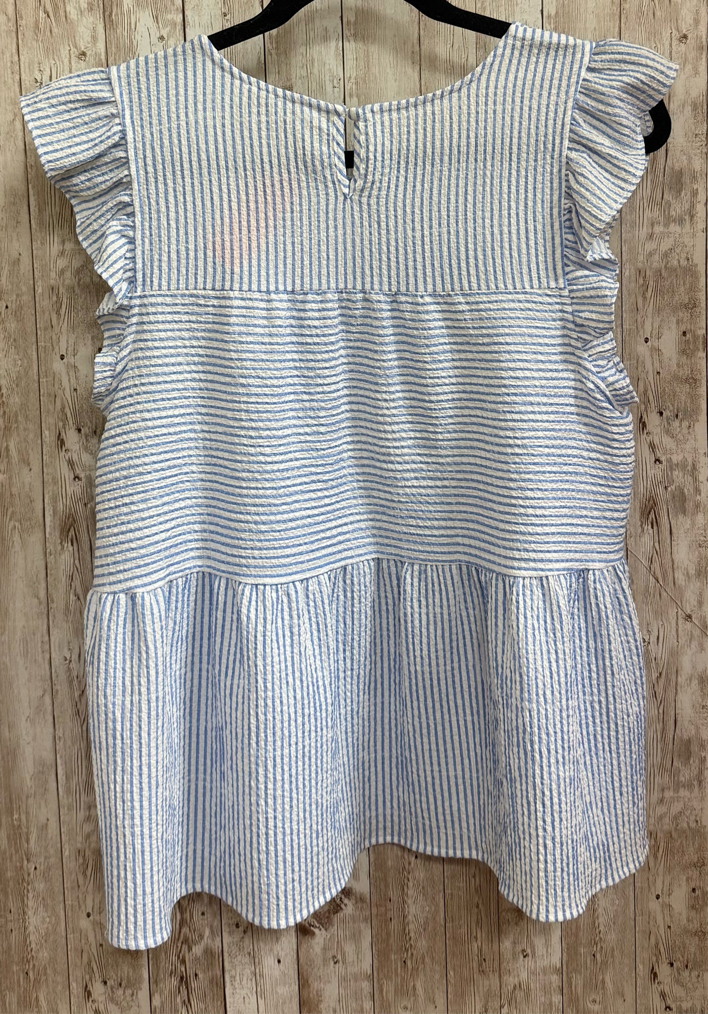 Size M BLU PEPPER BLUE AND WHITE STRIPE Top