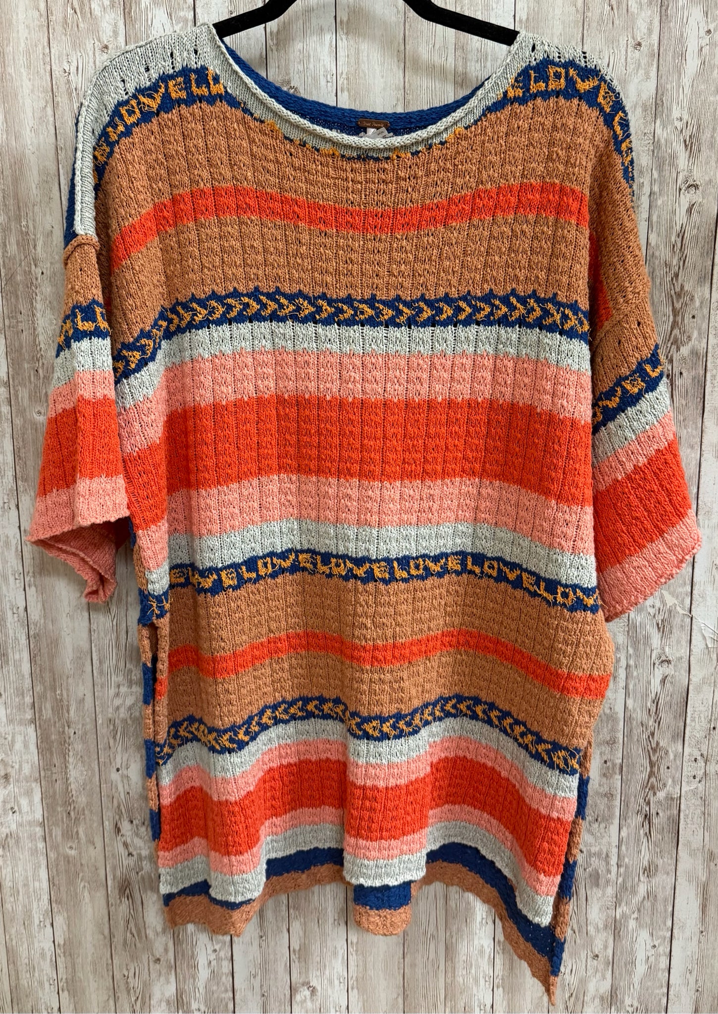 Size S FREE PEOPLE ORANGE AND BLUE Sweater