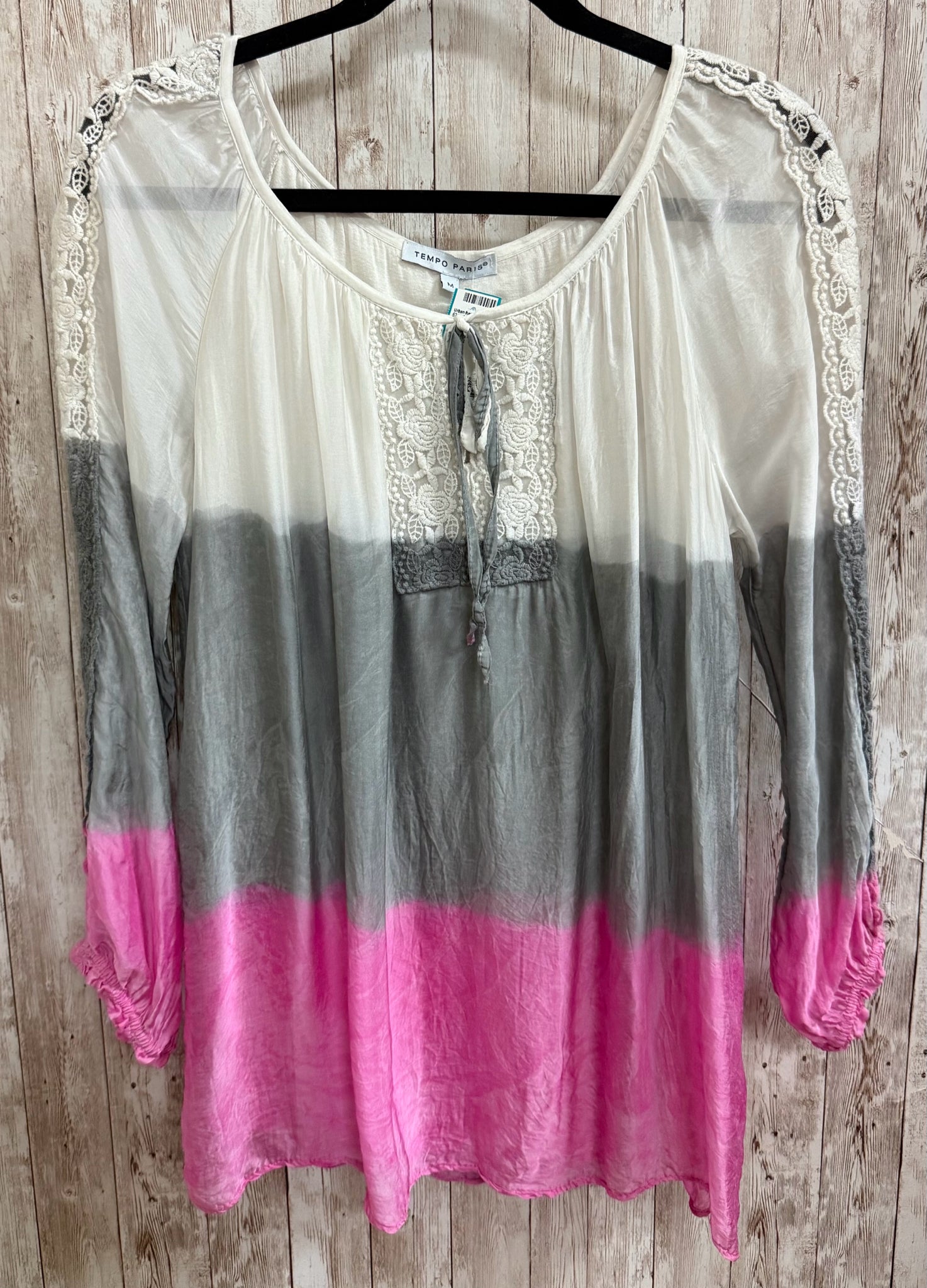 TEMPO PARIS gray and pink Women Size M Tunic