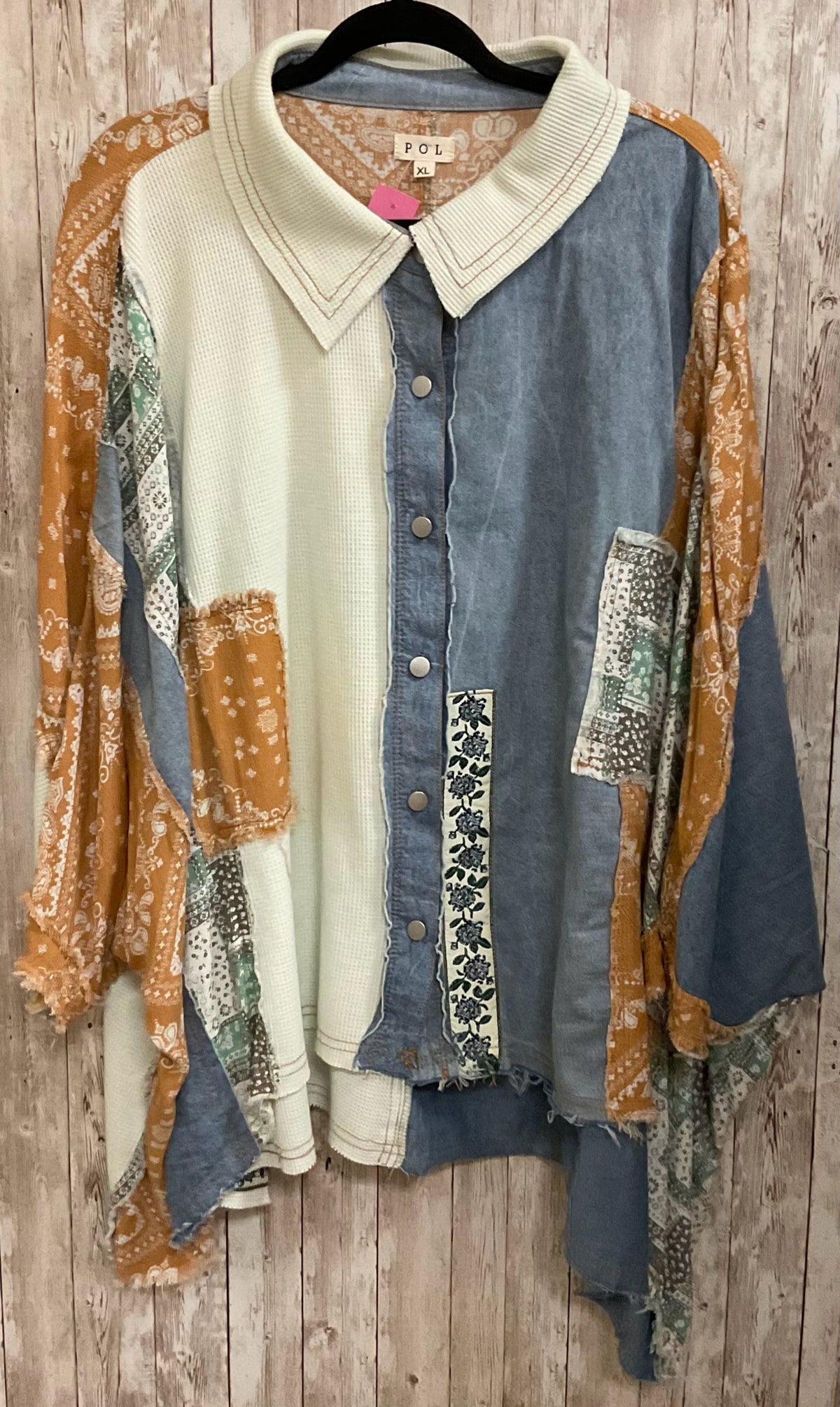 Size XL POL OFF WHITE AND BLUE FLORAL Top