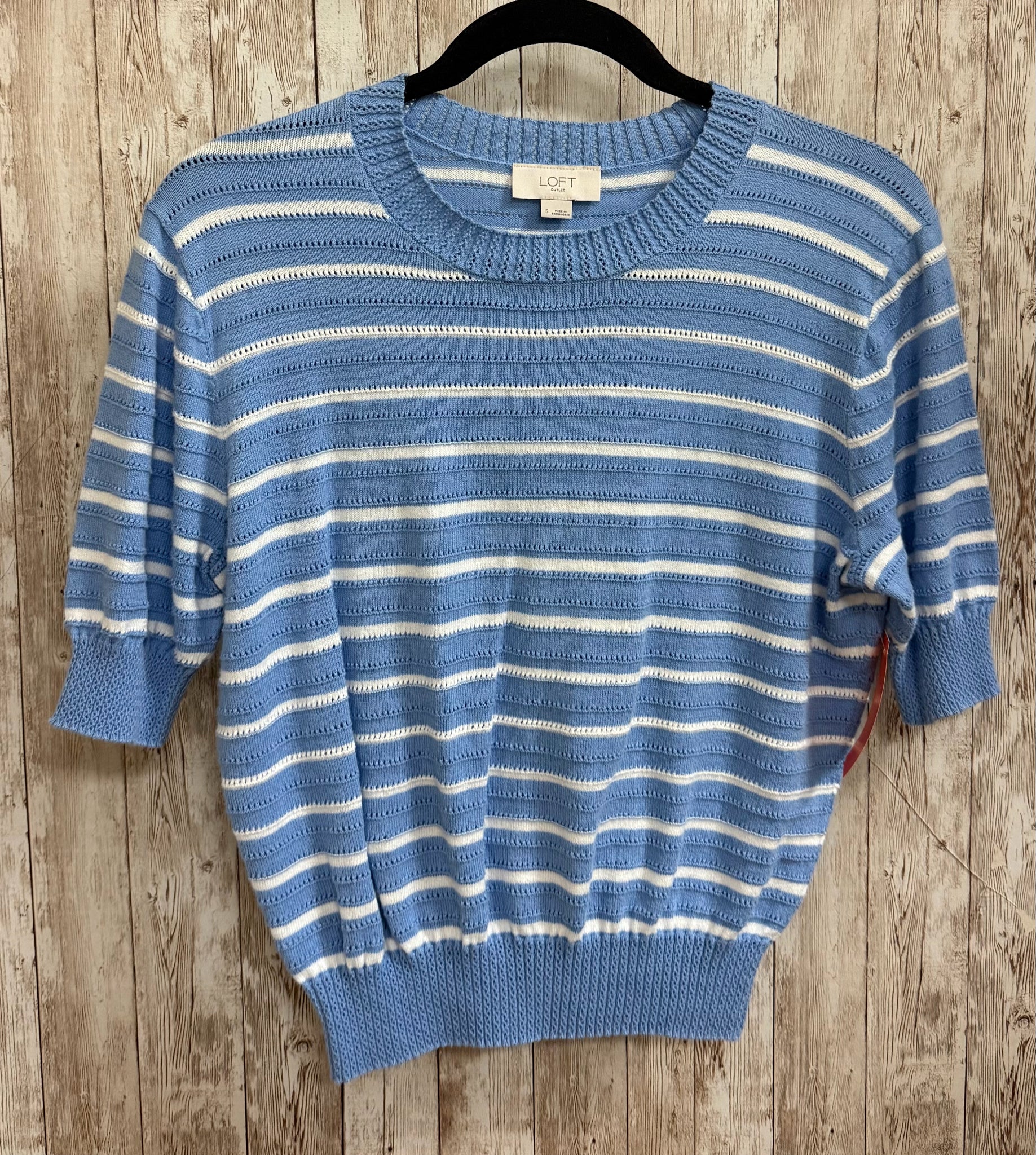 Size S LOFT BLUE AND WHITE STRIPE Top
