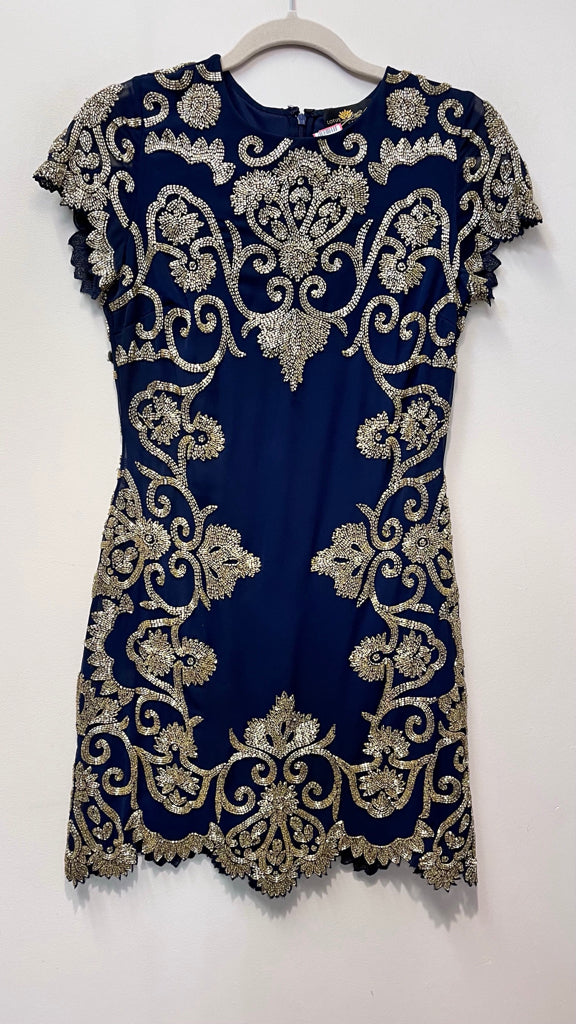 Size S LOTUS NAVY AND GOLD Dress