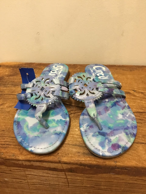 7.5 SAM EDELMAN Blue Print Sandals